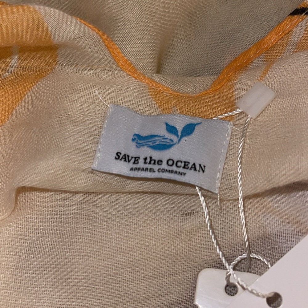 Save The Ocean ladies NWT Kimono Swim Cover-Up.  One size. Ivory. Damaged-READ - Picture 10 of 12